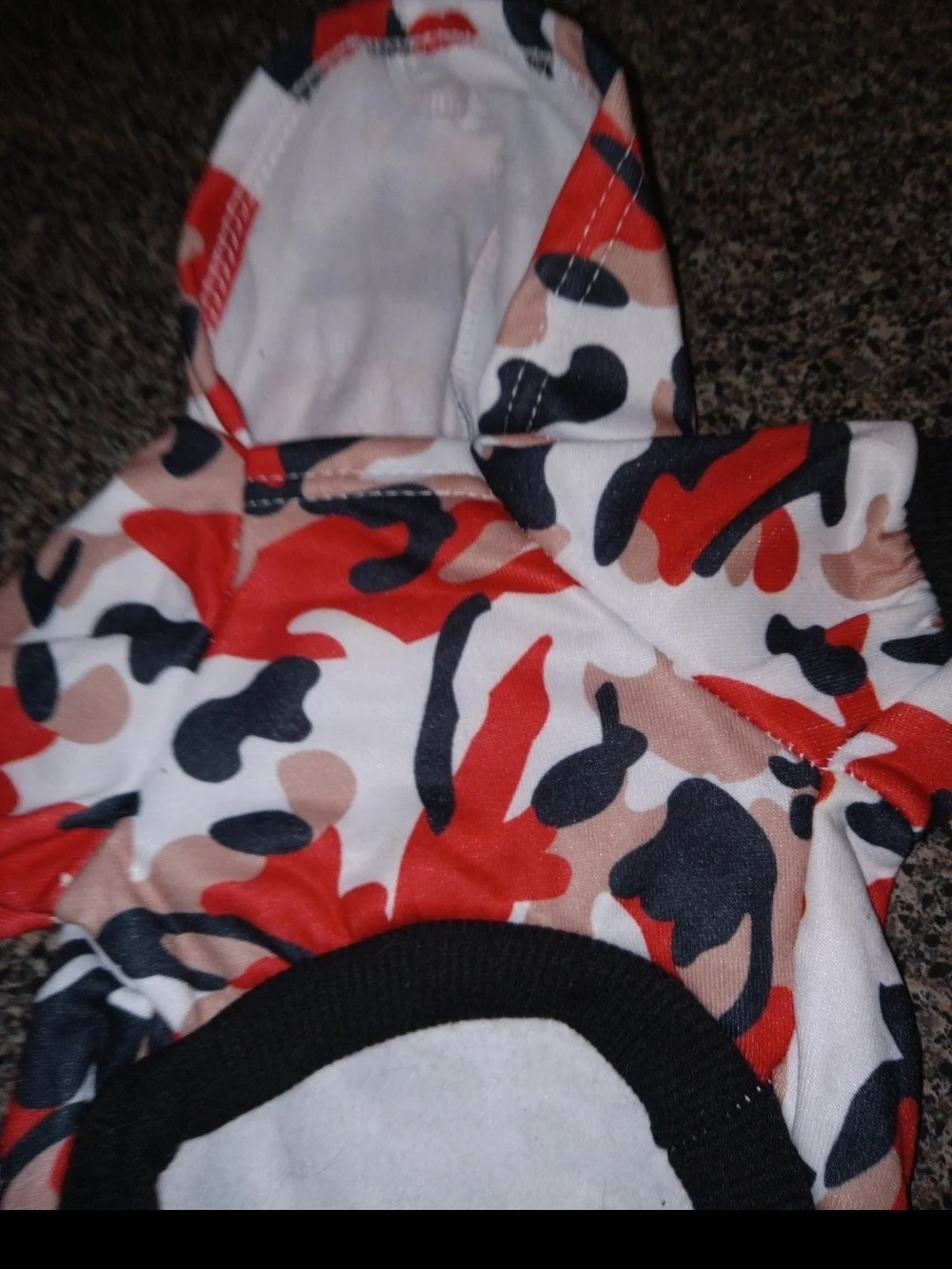 Red & Black Camo Dog Hoodie - Comfortable Hooded Sweatshirt